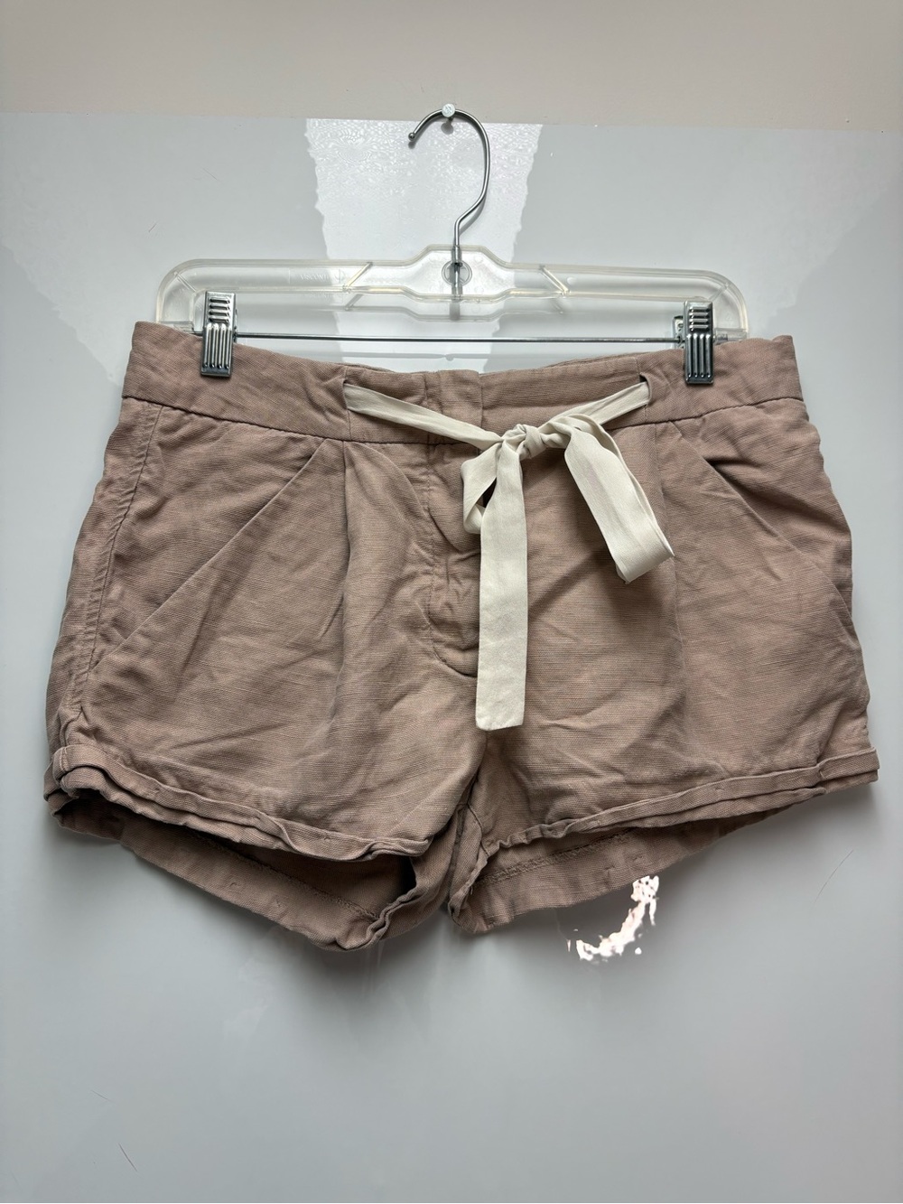 Aritzia Wilfred Allegra Linen Blend Tie-Waist Shorts Brown Size 4